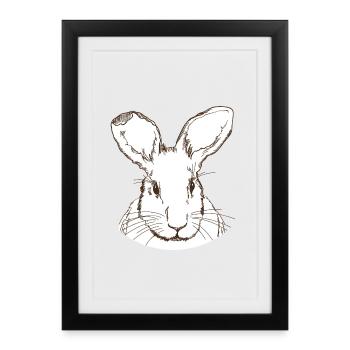 Kaninchen - Gerahmtes Poster (27 × 37 cm) - Schwarz - Vorne