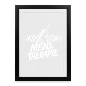 Angeln Therapie - Gerahmtes Poster (27 × 37 cm) - Schwarz - Vorne