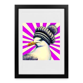 gull - Framed poster (27 × 37 cm) - black - Front