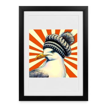 gull - Framed poster (27 × 37 cm) - black - Front