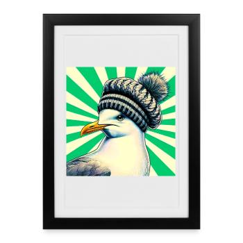 gull - Framed poster (27 × 37 cm) - black - Front