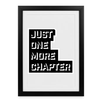 Just One More Chapter Funny Bookworm Reading Cool - Framed poster (27 × 37 cm) - black - Front