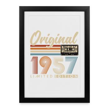 1957 Vintage Birthday Vintage Retro Gift - Framed poster (27 × 37 cm) - black - Front