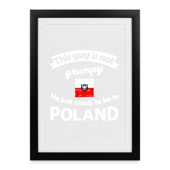Polen Not Grumpy Tee - Affiche encadrée (27 × 37 cm) - noir - Devant