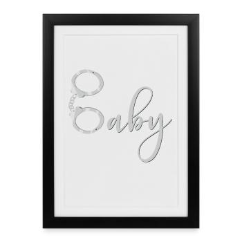 Menottes bébé - Affiche encadrée (27 × 37 cm) - noir - Devant