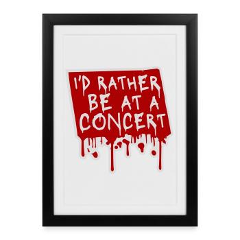 Je préférerais être à un concert Lustig Musik Konzert - Affiche encadrée (27 × 37 cm) - noir - Devant