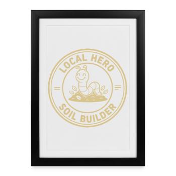 Earthworm Nature Gardener Horticulture Ecological - Framed poster (27 × 37 cm) - black - Front