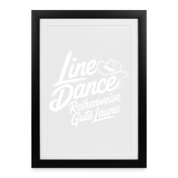 Danse en ligne : bonne humeur - Affiche encadrée (27 × 37 cm) - noir - Devant