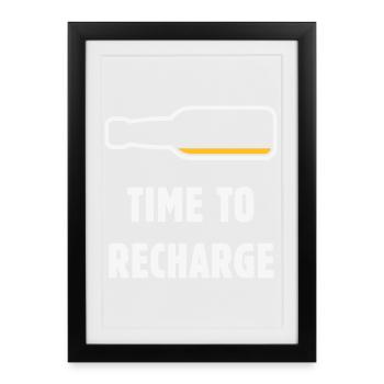 Time To Recharge (Beer / Beer / NEG 2C) - Framed poster (27 × 37 cm) - black - Front