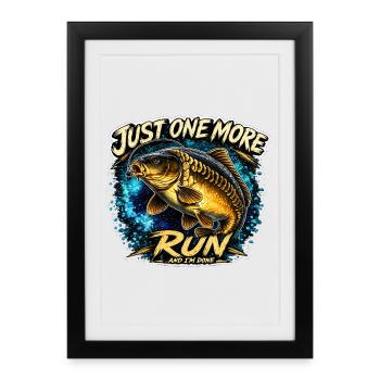 Encore une course : Conception de pêche à la carpe - Affiche encadrée (27 × 37 cm) - noir - Devant
