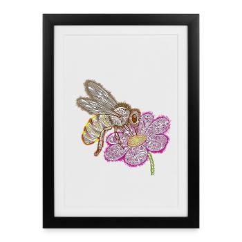Zentangle Bee - Affiche encadrée (27 × 37 cm) - noir - Devant