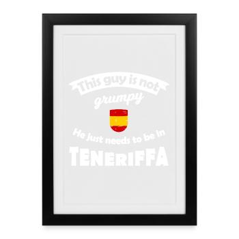 Pas grognon à Tenerife - Affiche encadrée (27 × 37 cm) - noir - Devant