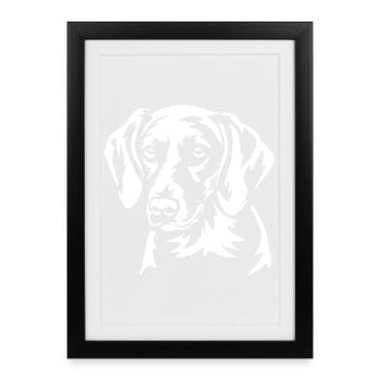 American Foxhound Head "Black Edition" - Framed poster (27 × 37 cm) - black - Front