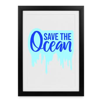 Déclaration environnementale pour l’activisme Sauver l’océan - Affiche encadrée (27 × 37 cm) - noir - Devant