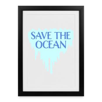 Déclaration environnementale pour l’activisme Sauver l’océan - Affiche encadrée (27 × 37 cm) - noir - Devant