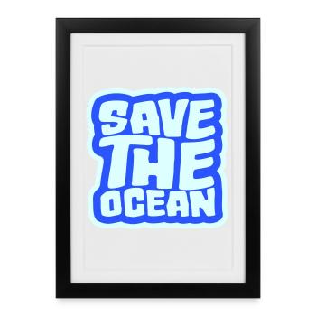 Déclaration environnementale pour l’activisme Sauver l’océan - Affiche encadrée (27 × 37 cm) - noir - Devant