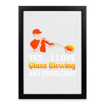 Glass Glassblower - Framed poster (27 × 37 cm) - black - Front
