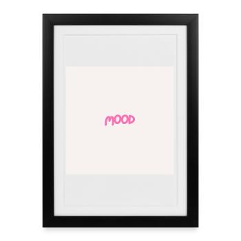 "MOOD" Graphic Tee Design - Framed poster (27 × 37 cm) - black - Front