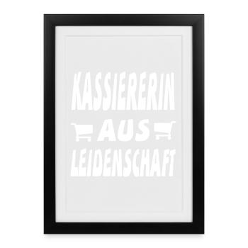 Kassiererin - Gerahmtes Poster (27 × 37 cm) - Schwarz - Vorne