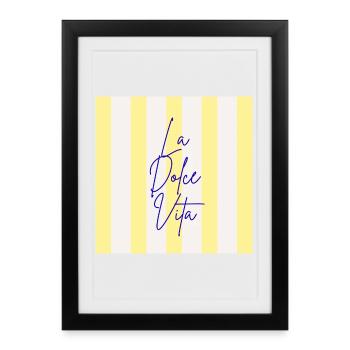 Minimalist LA DOLCE VITA Graphic Tee Design - Framed poster (27 × 37 cm) - black - Front
