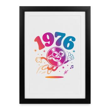 Millésime 1976 - Affiche encadrée (27 × 37 cm) - noir - Devant