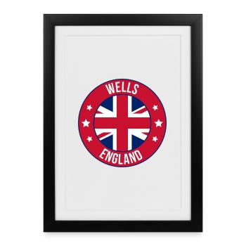 Insigne du drapeau du cercle d’Angleterre de Wells - Affiche encadrée (27 × 37 cm) - noir - Devant