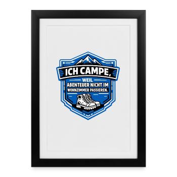 Je pars camper - Affiche encadrée (27 × 37 cm) - noir - Devant