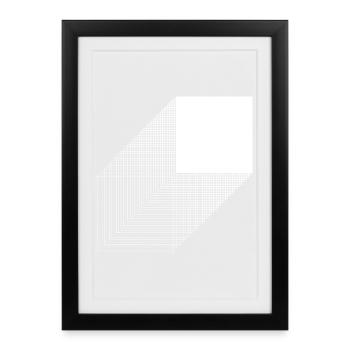 Bold square bauhaus design - Framed poster (27 × 37 cm) - black - Front