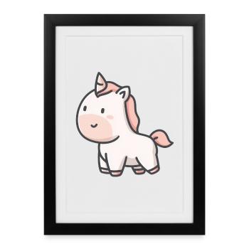 Licorne magique pleine de douceur - Affiche encadrée (27 × 37 cm) - noir - Devant