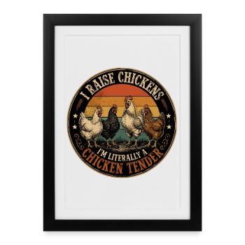 Humour Poules - I'm Literally a Chicken Tender Vin - Framed poster (27 × 37 cm) - black - Front