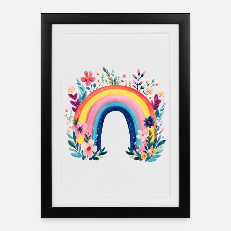 Lovely Rainbow - Framed poster (27 × 37 cm) - black