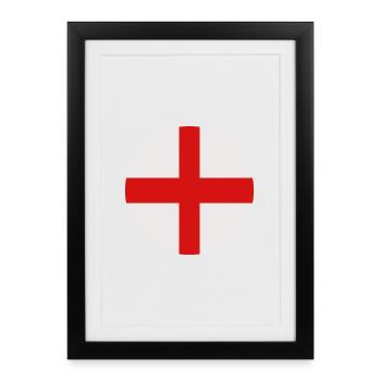 Drapeau rond anglais - Affiche encadrée (27 × 37 cm) - noir - Devant