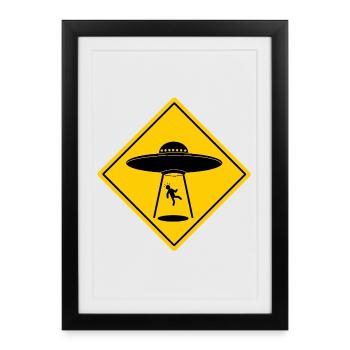 Beware of UFOs - Framed poster (27 × 37 cm) - black - Front