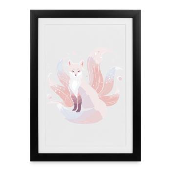 Renard à neuf queues - Magie douce - Affiche encadrée (27 × 37 cm) - noir - Devant