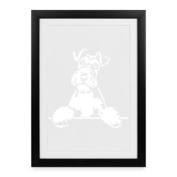 Foxterrier Black Edition" - Gerahmtes Poster (27 × 37 cm) - Schwarz - Vorne