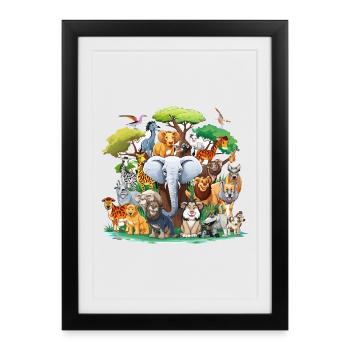 Collège des animaux de la forêt - Affiche encadrée (27 × 37 cm) - noir - Devant