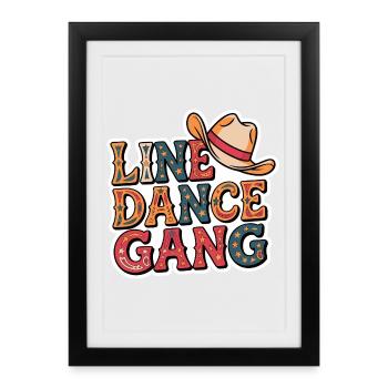 Line Dance Gang - Framed poster (27 × 37 cm) - black - Front
