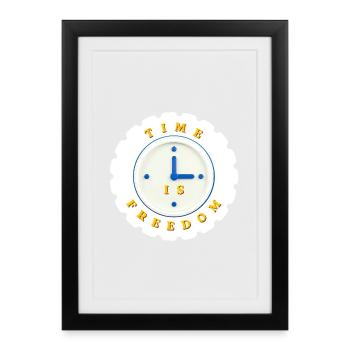 Le temps est la liberté - Affiche encadrée (27 × 37 cm) - noir - Devant