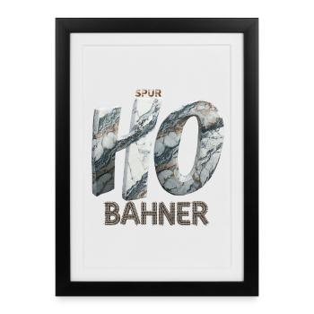 Gauge H0 BAHNER – Marble Edition - Framed poster (27 × 37 cm) - black - Front