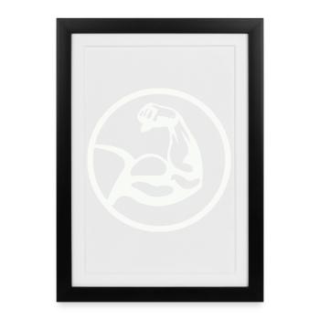 Biceps Noir Blanc - Affiche encadrée (27 × 37 cm) - noir - Devant