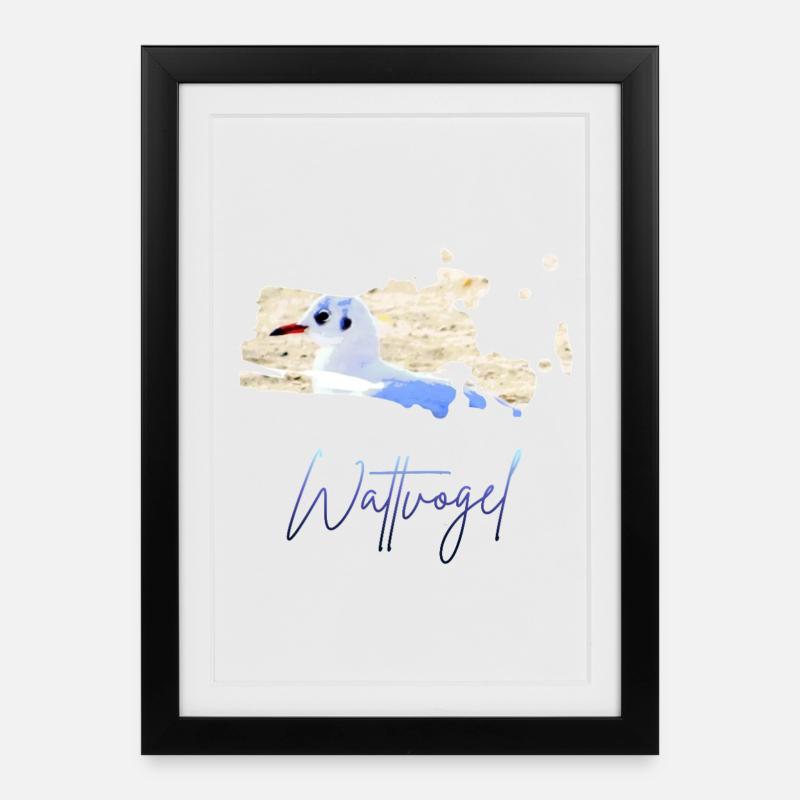 Wattvogel_2 - Gerahmtes Poster (27 × 37 cm) - Schwarz