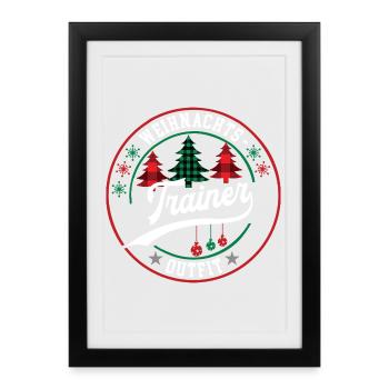 Trainer Weihnachten Mannschaft Teamtrainer Coach - Gerahmtes Poster (27 × 37 cm) - Schwarz - Vorne