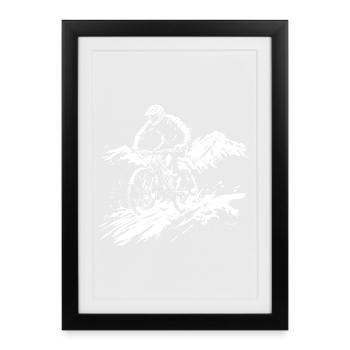 Mountain bike - Framed poster (27 × 37 cm) - black - Front