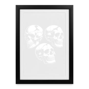 Silhouettes des Trois Crânes - Affiche encadrée (27 × 37 cm) - noir - Devant