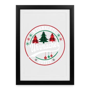 Uhrmacher Weihnachten Kollege Juwelier Goldschmied - Gerahmtes Poster (27 × 37 cm) - Schwarz - Vorne