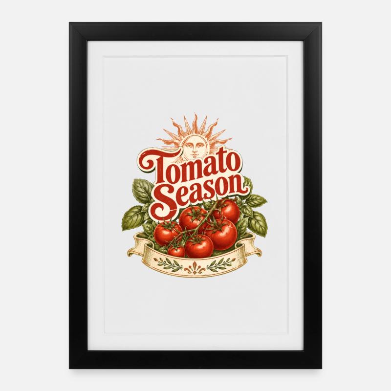 Tomaten-Saison - Gerahmtes Poster (27 × 37 cm) - Schwarz