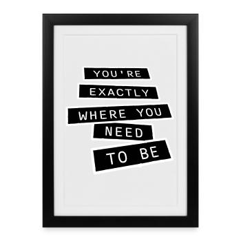 You're Exactly Where You Need To Be Inspiring - Framed poster (27 × 37 cm) - black - Front