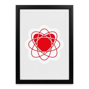 Décoration Mandala rouge Love Love Love Mariage - Affiche encadrée (27 × 37 cm) - noir - Devant