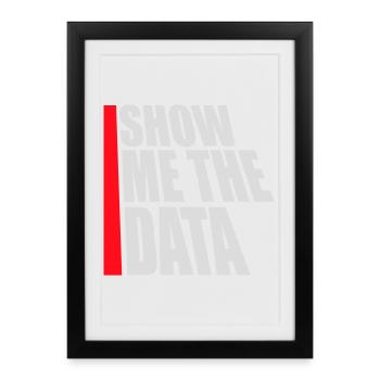 Montre-moi les données : Analyste nerd drôle sarcastique - Affiche encadrée (27 × 37 cm) - noir - Devant