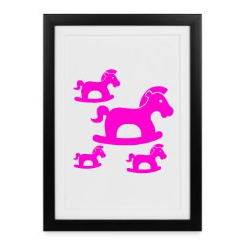 Chevaux - Affiche encadrée (27 × 37 cm) - noir - Devant